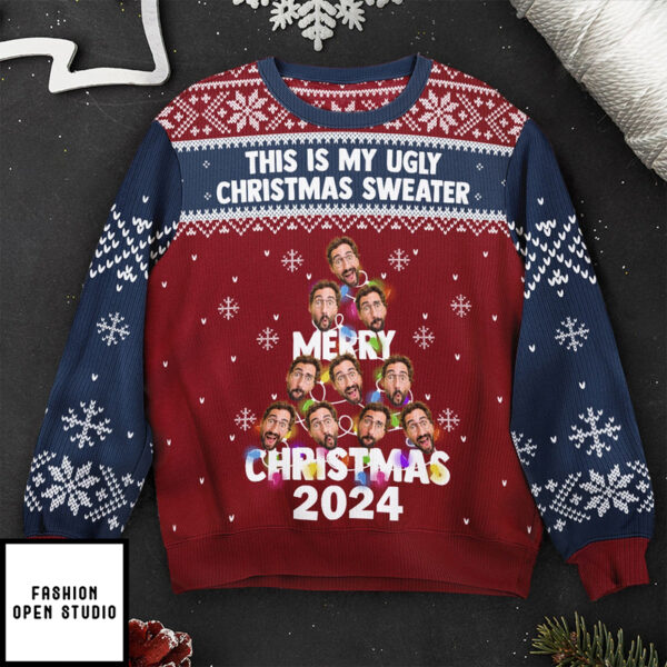 This Is My Ugly Christmas Sweater Christmas Tree Personalized Photo Ugly Sweater