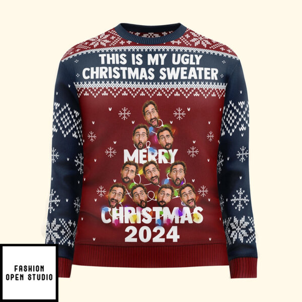 This Is My Ugly Christmas Sweater Christmas Tree Personalized Photo Ugly Sweater