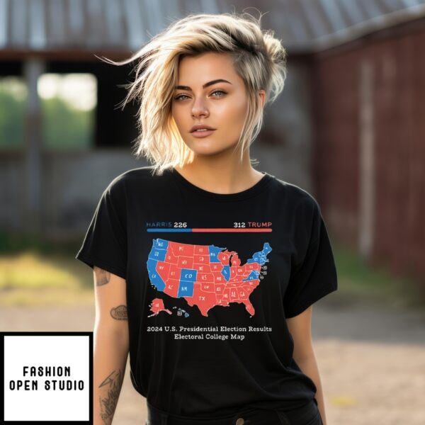 Trump Won 2024 Us Presidential Election Results College Map T-Shirt