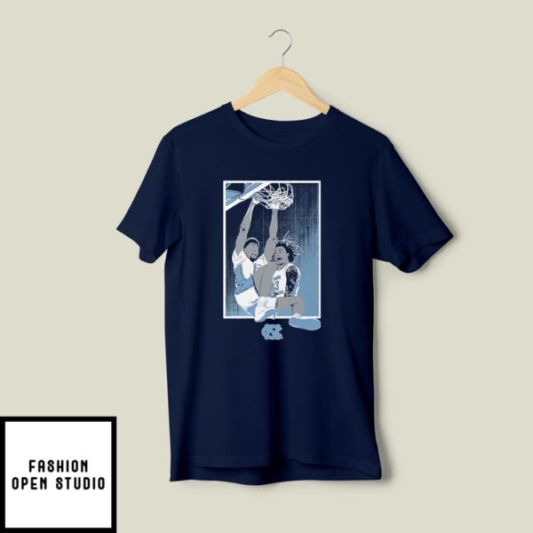 Unc Basketball Jalen Washington And Elliot Cadeau Moments T-Shirt