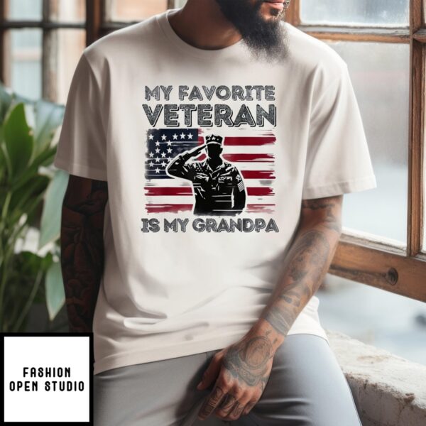 Veterans Day My Favorite Veteran Is My Grandpa 2024 T-Shirt