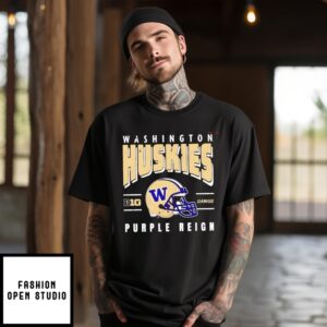 Washington Huskies Big Ten Purple Reign Helmet T-Shirt