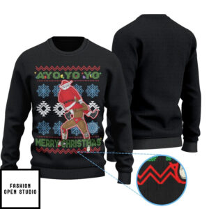 Ayo Yo Yo Merry Christmas Wrestling Ugly Christmas Sweater