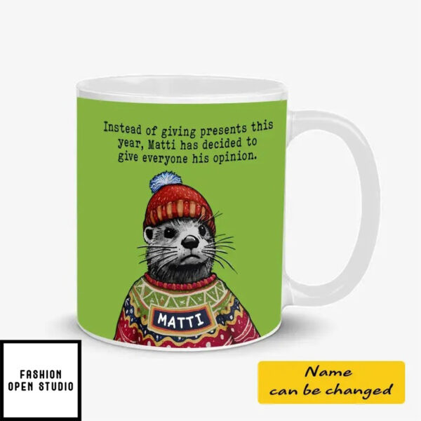 Custom Name Christmas Steve The Otter Meme Mug