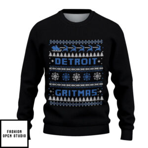 Detroit Lions Gritmas Ugly Christmas Sweater