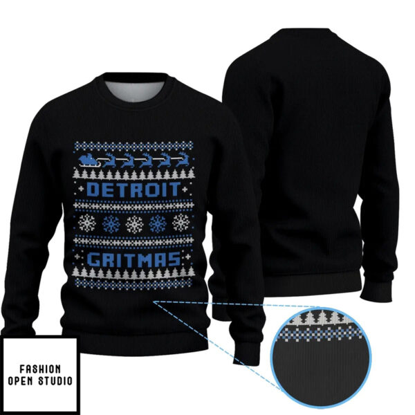 Detroit Lions Gritmas Ugly Christmas Sweater