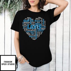 Detroit Lions Heart Name 2024 T-Shirt