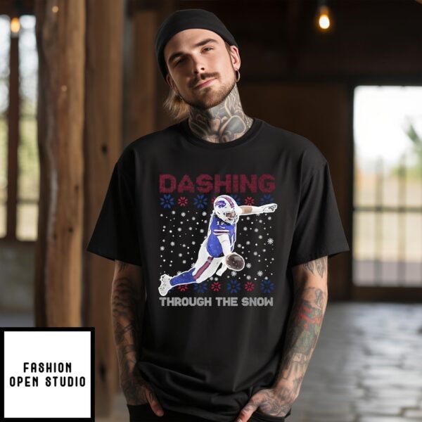 Josh Allen Dashing Through The Snow T-Shirt