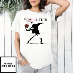 Man Throw Flowers Revolution T-Shirt