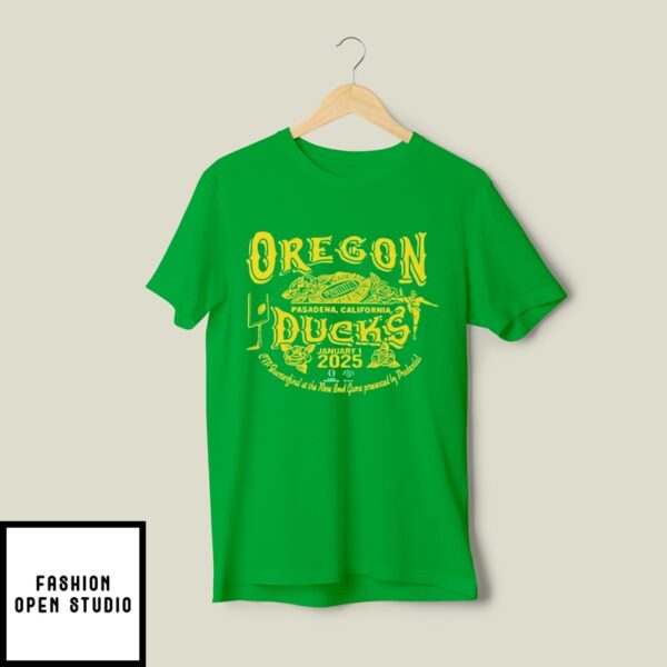 Oregon Ducks Rose Bowl 2024-25 Cfp Quarterfinal Stadium T-Shirt