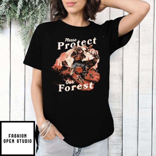 Animals Wild Please Protect Our Forest Vintage T-Shirt