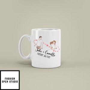 Couple With Heart Custom Name And Year Valentine Day Mug