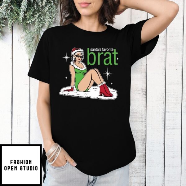 Santa’S Favorite Brat Ugly Christmas T-Shirt