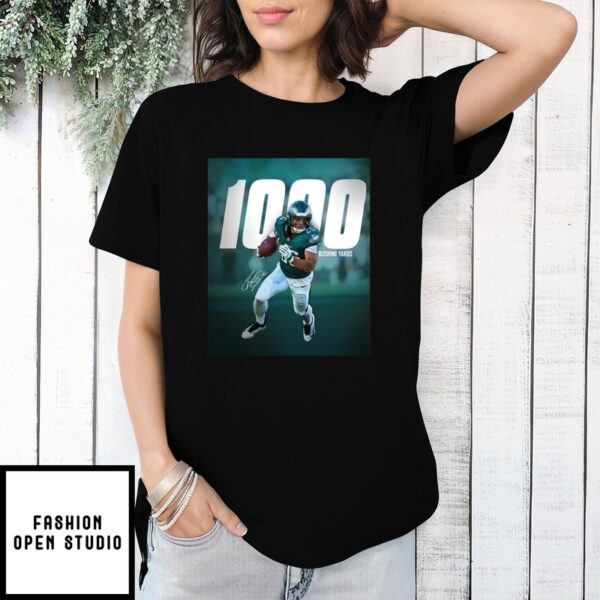 Saquon Barkley Run Saquon Run 1000 Rushing Yards Signature T-Shirt