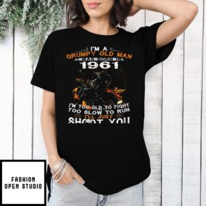 Skeleton I’M A Grumpy Old Man I Was Born In 1961 T-Shirt