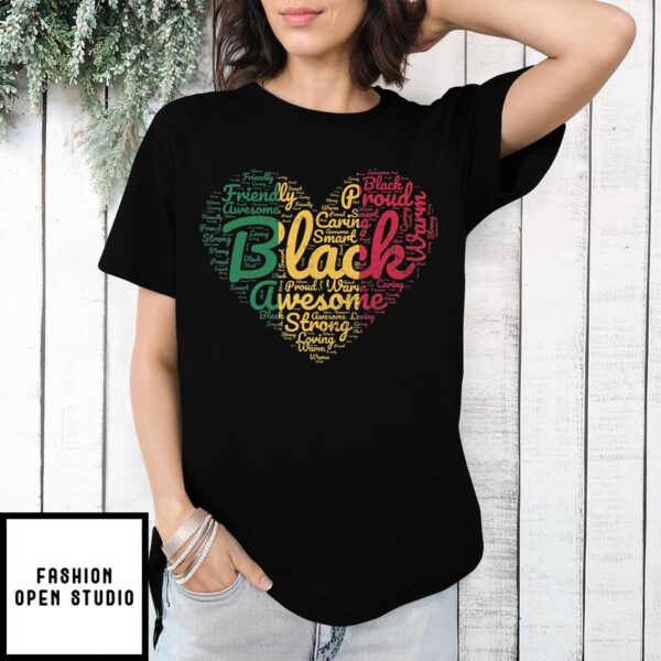 black history month american proud of valentines day T-Shirt