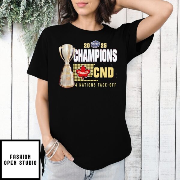 2025 4 Nations Face-Off Champions Canada Cnd Nhl Trophy Shirt