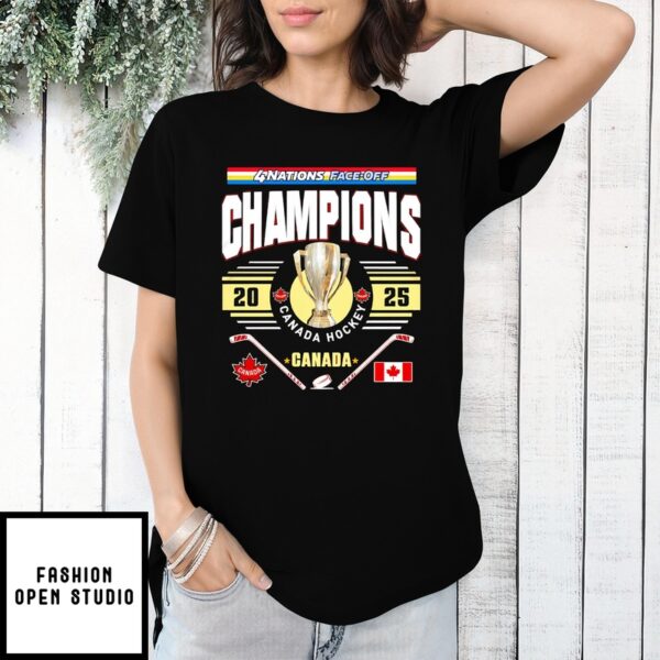 2025 4 Nations Face-Off Champions Canada Nhl Trophy Shirt