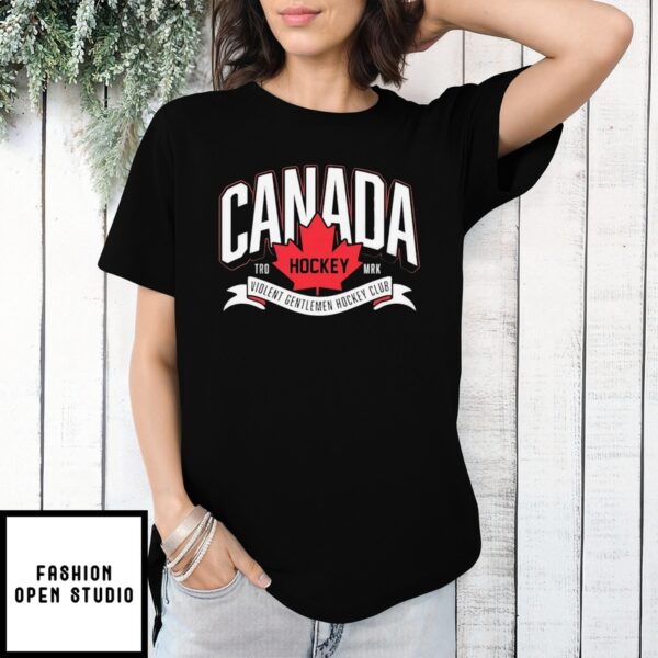 Canada Hockey Glowing Hearts Violent Gentlemen Hockey Club T-Shirt