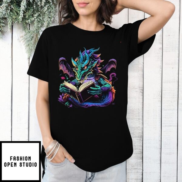 Dragon Reading Book T-Shirt