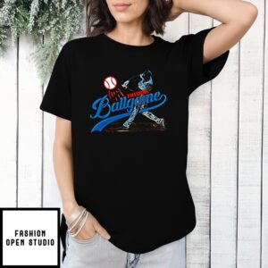 Freddie Freeman Lets Go Dodgers Hitting A Powerful Shot T-Shirt