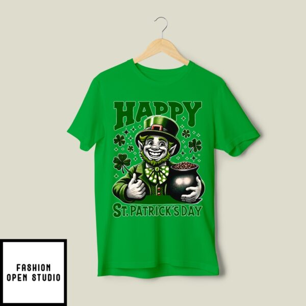 Joyful Green St. Patrick’s Day Leprechaun & Pot Of Gold T-Shirt