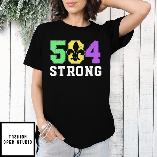 New Orleans 504 Strong Mardi Gras T-Shirt