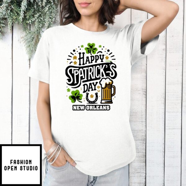 New Orleans Celebration St. Patrick’s Day White T-Shirt With Beer Mug