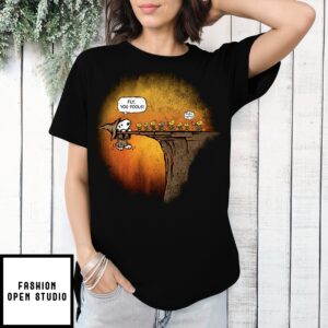 Snoopy And Woodstock Fly You Fools The Grey Beagle Peanut T-Shirt