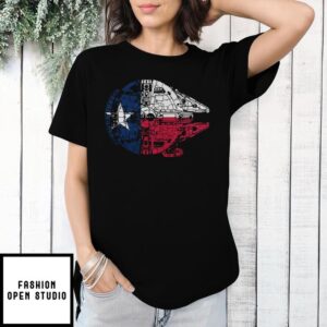 Texas Flag and The Millennium Falcon Star Wars T-Shirt