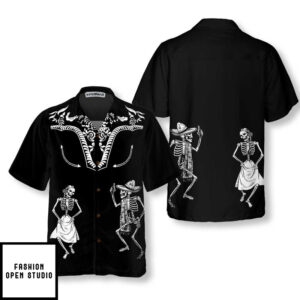 Dancing Skeleton Dia De Los Muertos Hawaiian Shirt, Day Of The Dead Gift Shirt