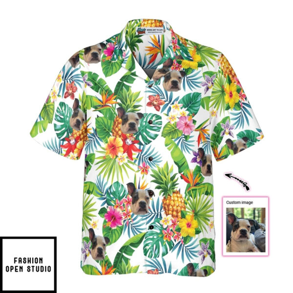 Dog And Tropical Pineapple Custom Men Hawaiian Shirt For Dog Lovers