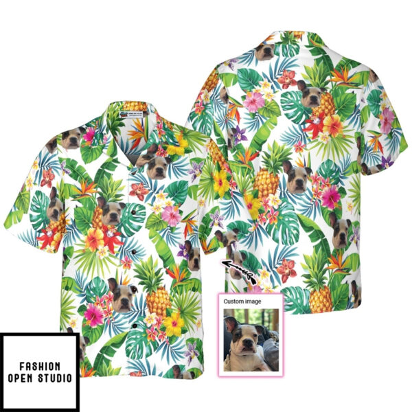 Dog And Tropical Pineapple Custom Men Hawaiian Shirt For Dog Lovers