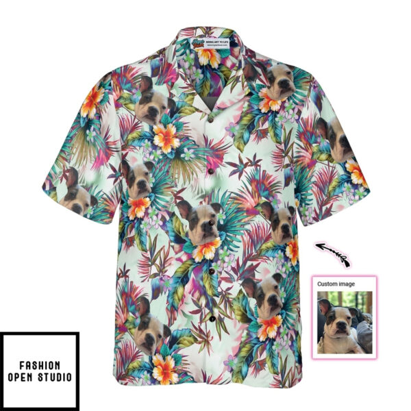 Dog With Tropical Flowers Custom Hawaiian Shirt