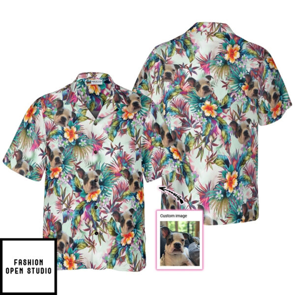 Dog With Tropical Flowers Custom Hawaiian Shirt