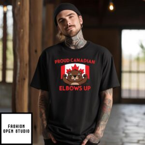 Elbows up proud Canadian beaver and Canada flag T-Shirt