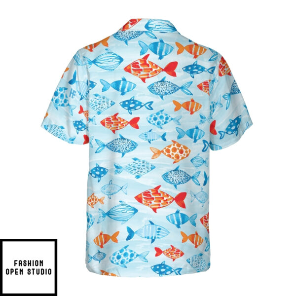 Fish Water Color Pattern V4 Hawaiian Shirt