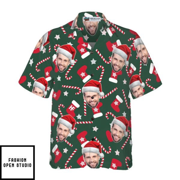 Funny Custom Face Christmas Pattern Seamless 02 Custom Hawaiian Shirt