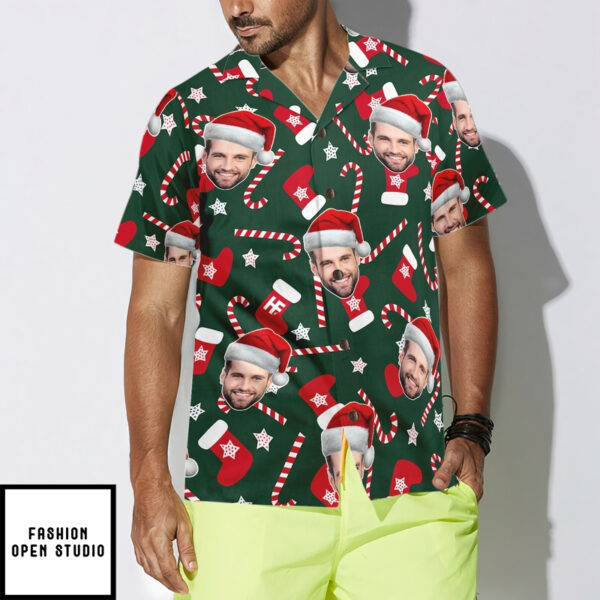 Funny Custom Face Christmas Pattern Seamless 02 Custom Hawaiian Shirt