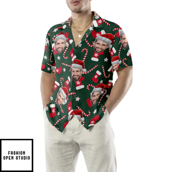 Funny Custom Face Christmas Pattern Seamless 02 Custom Hawaiian Shirt