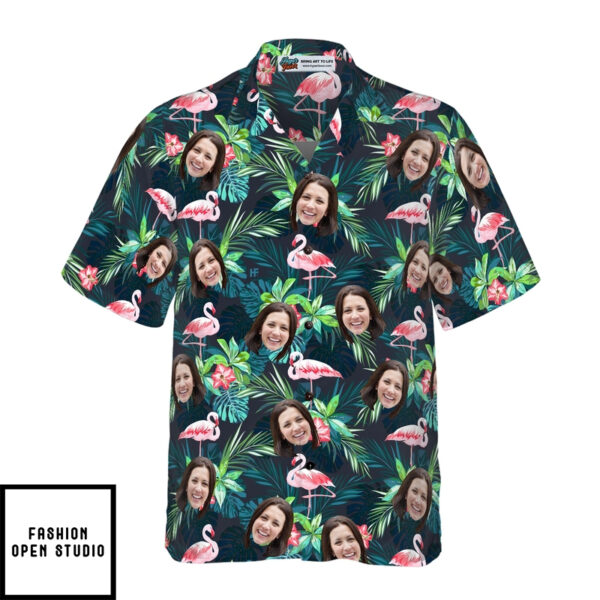 Funny Custom Face Flamingo Tropical Custom Hawaiian Shirt