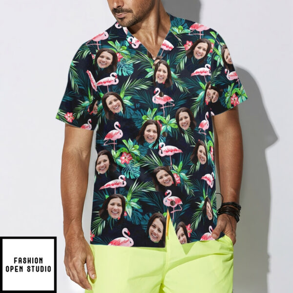 Funny Custom Face Flamingo Tropical Custom Hawaiian Shirt