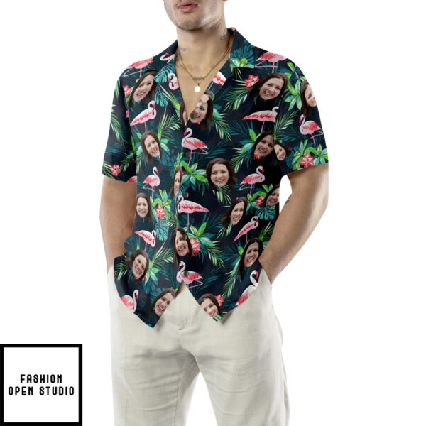 Funny Custom Face Flamingo Tropical Custom Hawaiian Shirt