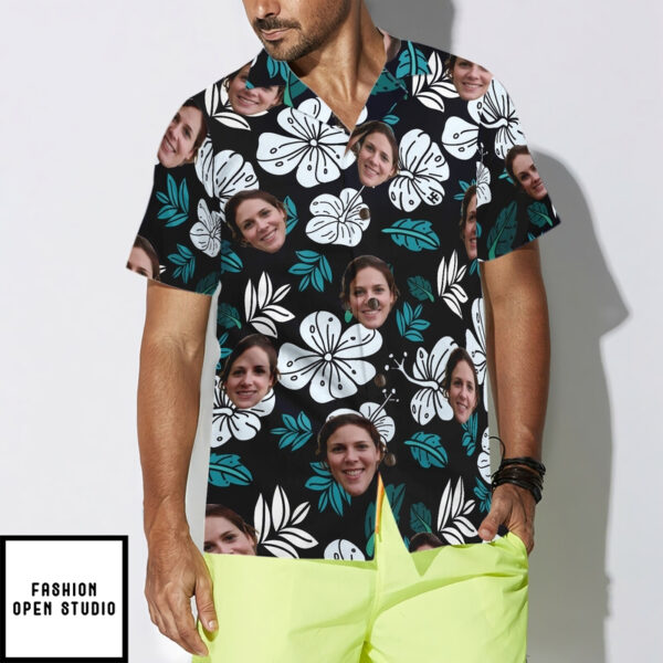 Funny Custom Face Floral Pattern Seamless 01 Custom Hawaiian Shirt