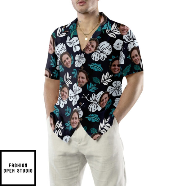 Funny Custom Face Floral Pattern Seamless 01 Custom Hawaiian Shirt