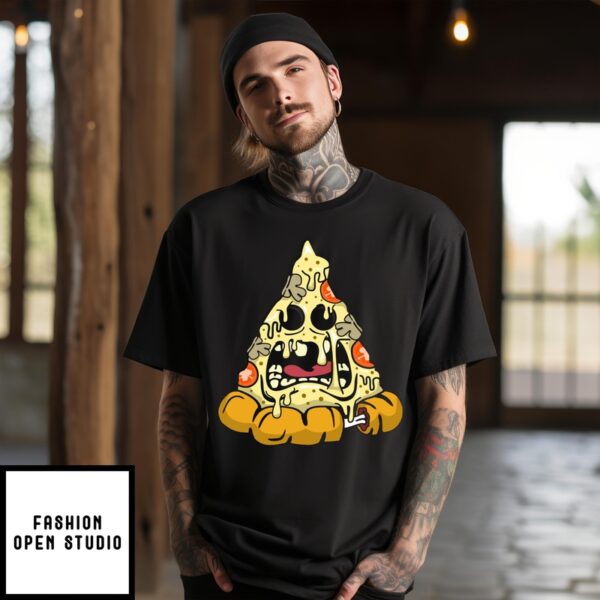 Funny Pizza Cartoon Character Terrible Figure T-Shirt