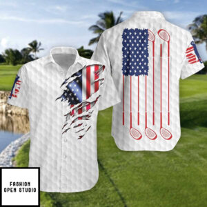 Golf American Flag Hawaiian Shirt