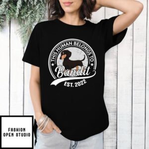 Human Belongs To Dog Cartoon – Personalized Custom Unisex T-shirt