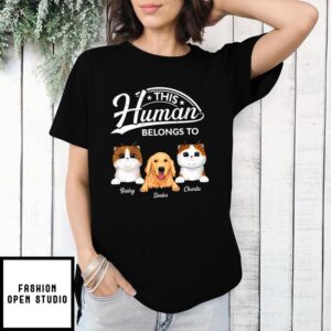 Human Belongs To Pet – Personalized Custom Unisex T-shirt