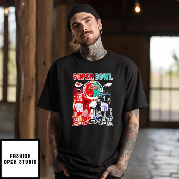 Kansas City Chiefs And Philadelphia Eagles Super Bowl 2025 T-Shirt